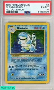 1999 Pokemon Spiel Blastoise-Holo #2 Red Dot Error PSA 6 EX-MT - Bild 1 von 3