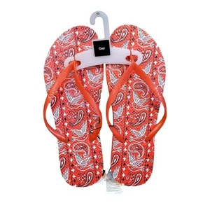 Chanclas Gap Rojo Estampado Bandana Western Verano Informal Festival Para Mujer 10 Nuevas con Etiquetas - Imagen 1 de 4