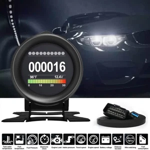 AUTOOL OBD2 METER HUD Digital Temperature Gauge Voltage Speed Water Alarm - Picture 1 of 11