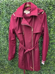 Michael Kors Dark Ruby Red Raincoat Size XS - Picture 1 of 6