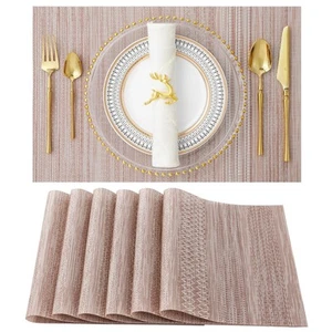 SENDAY Placemats Set of 6 Heat-Resistant Placemats Stain Resistant Anti-Skid ... - Picture 1 of 7
