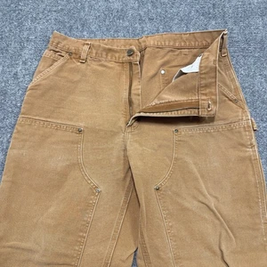Carhartt Double Knee Pants Mens 36x32 Tan B136 Beige Carpenter Dungaree Work - Picture 1 of 15