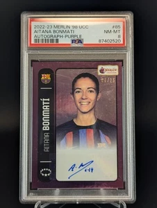 2022-23 Topps Merlin Heritage 98 Aitana Bonmati Auto Purple /25 PSA 8 #85 - Picture 1 of 2