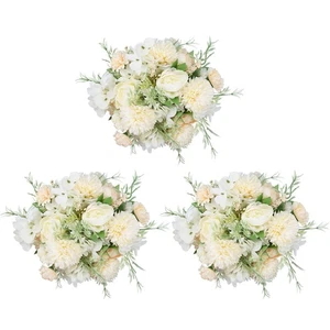 Artificial Flowers, 6 Packs White Fake Peony Silk Hydrangea Bouquet Decor Pla... - Bild 1 von 7