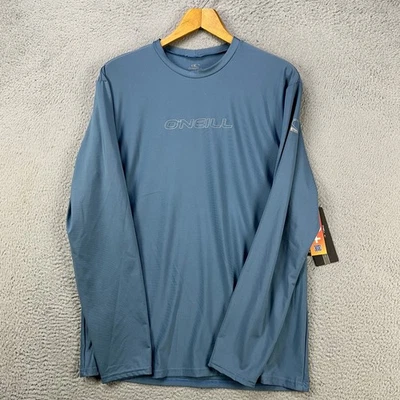 Camiseta Oneill Camiseta Para Hombre 2XL Azul Cuello Redondo Manga Larga Elastizada Gimnasio Atlético NUEVA Foto 1 de 4
