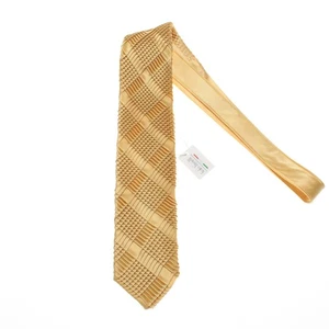 Corbata plisada Italo Ferretti nueva con etiquetas en amarillo dorado liso 100 % seda - Imagen 1 de 9