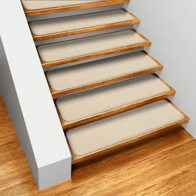 Set of 15 SKID-RESISTANT Carpet Stair Treads IVORY CREAM runner rugs - Image 1 of 3