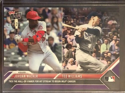 2023 Topps Now #87 Jordan Walker St. Louis Cardinals Ted Williams Red Sox 08/25 - Image 1 of 2