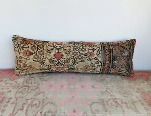oversized lumbar pillow cover , 12x36 in ,floral turkish rug pillow case - Picture 1 of 9