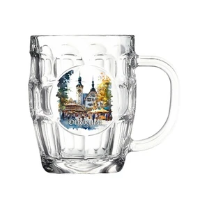 Tübinger Bierkrug Munich Fair Grounds 20oz Glass Oktoberfest Germany Bierdeckel - Picture 1 of 8