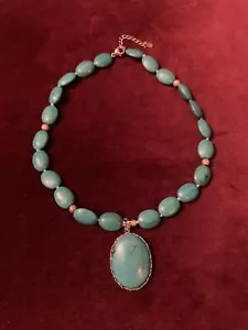 Lucas La Meth Türkis Sterlingsilber 925 Halskette mit Anhänger signiert - Bild 1 von 9