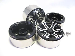 ALIENTAC Four(4) 1.9" Wide 1" Alloy Beadlock Wheel Rim for 1/10 RC Model #002 - Picture 1 of 5