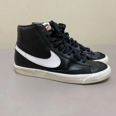 Nike Blazer Mid 77 Sneakers Men 9 Black Sail Leather Shoes BQ6806-002 Skater - Image 1 of 4