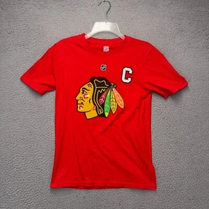 Jonathon Toews Chicago Blackhawks Shirt Boys Medium Red NHL Crewneck Pullover - Picture 1 of 8