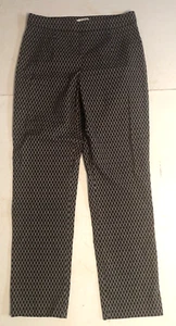 Dana Buchman Womens Pants Small Black Tan Pattern Pull On Elastic Casual Slacks - Picture 1 of 8