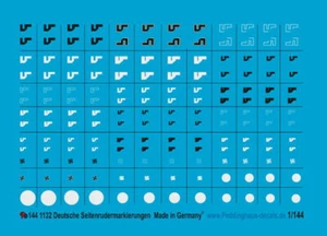 Peddinghaus Decals 1/144 1132 Deutsche Seitenrudermarkierungen