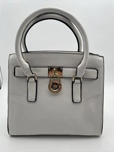 Michael Kors Large Hamilton Saffiano Leather Satchel White With BELT!!! - Picture 1 of 10