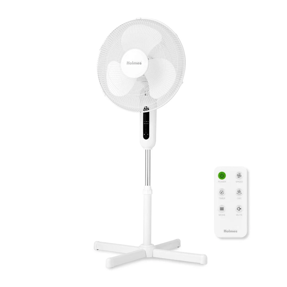 HOLMES 16" Digital Stand Fan, 80° Oscillation, 3 Speeds, 3 Modes, 7.5-Hour Timer - Image 1 of 4