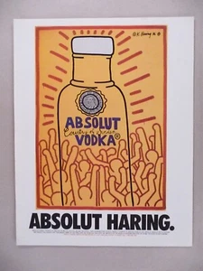 Absolut Vodka MAGAZINE AD - 1996 ~~ Absolut Haring ~~ Keith Haring - Picture 1 of 1