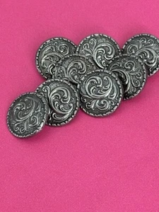 Vintage Pewter Buttons!! 3/4” 8 Great Patina!! Norway 🇳🇴 NEW FIND! - Picture 1 of 4
