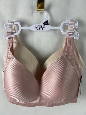 GLORIA VANDERBILT Womens Bras Size 36DD Full Figure Wire Free Lt Beige Pink B24 - Image 1 of 4