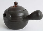 Mino Ware Japanese Pottery Teapot Kyusu Kuroiga Fukidama Black & Brown