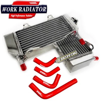 Aluminum Radiator&Red hose For HONDA CRF250R 2004-2009/CRF250X 04-17 06 250 R/X - Image 1 of 4