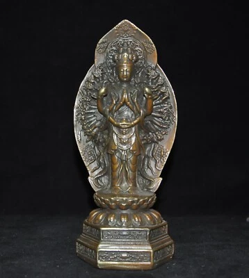 Estatua de Buda diosa Avalokitesvara Kwan-Yin GuanYin de bronce budismo tibetano Foto 1 de 4