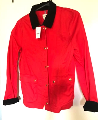 Chaqueta para mujer Jcrew roja náutica con marrón nueva con etiquetas talla S Foto 1 de 4