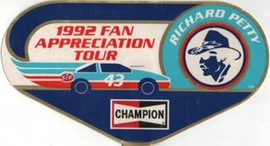 RICHARD PETTY 1992 FAN APPRECIATION TOUR CARDBOARD FAN, NASCAR - Picture 1 of 3