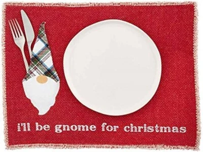 Mud Pie H0 Gnome For The Holidays Kids Pocket Placemat Set of 4 Free Shipping - Image 1 of 4