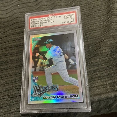 Rare 2010 Topps Update Chrome Logan Morrison Rookie Refractor Psa 10 Pop 1/1 - Image 1 of 2