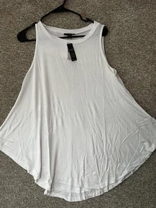 Lane Bryant Swing Tank Sleeveless Crew Neck White Shirt Size 10/12 - Picture 1 of 7