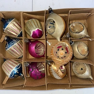 12 adornos navideños vintage Fantasia vidrio mercurio lágrima sangría - Imagen 1 de 12