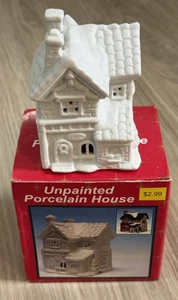 Vintage NOS 90er Porzellan Haus Dorf Weihnachten bemaltfertig Bäckerei Gasthof - Bild 1 von 4