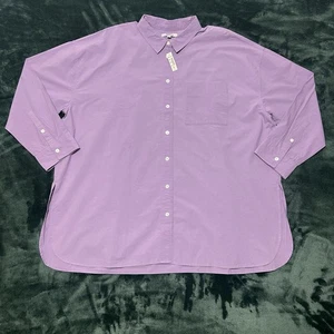 Camisa Madewell Signature Popelina Grande Talla XL Aster Bloom Lila Púrpura Nueva con Etiquetas - Imagen 1 de 12