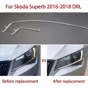 A Pair Car Headlights DRL For Skoda Superb 2016-2018 Light Guide Strip Ballast - Foto 1 di 8