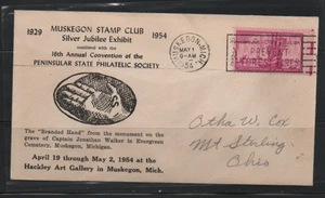 1954 Muskegon Stamp Club Silver Jubilee Cover - Picture 1 of 1