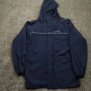 Redington Jacket Men's Large Navy Hooded Waterproof Rain Fishing Coat - Picture 1 of 9