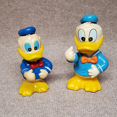 Walt Disney Donald Duck Coin Bank Lot/2 Piggy Banks Hard Rubber Korea/China Vtg. - Image 1 of 4