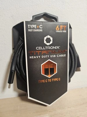 Celltronix Titanium 6' Tangle Free Heavy Duty USB-C Cable - New - Image 1 of 3