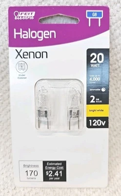 Feit 2 Pack 20 Watt Bright White G8 Bi-Pin Base Dimmable Xenon Light Bulb - Image 1 of 2