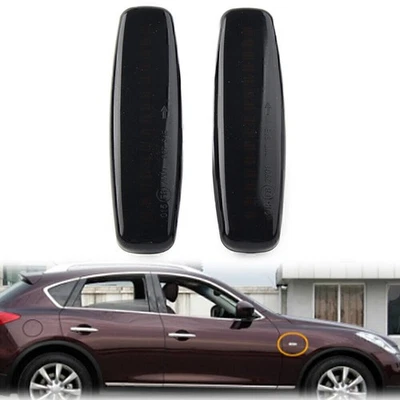 For Infiniti EX25 M35 Q60 Q70 QX50 Black LED Sequential Side Marker Light - Image 1 of 4