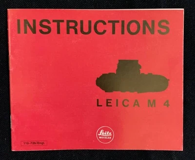 Leica “Leica M4 INSTRUCCIONES” 1969 Instrucción Original Edición Inglés Foto 1 de 4