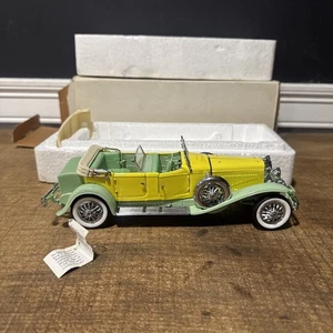 De colección Franklin Mint 1930 Duesenberg J Derham Tourster escala 1:24 amarillo/verde - Imagen 1 de 4