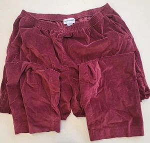 Women's Alfred Dunner Burgundy Corduroy Pants Full Elastic Waist Pockets Size 18 - Picture 1 of 4