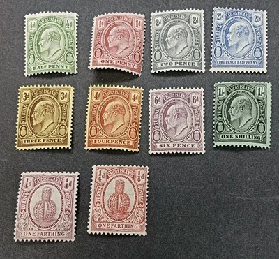 TURKS & CAICOS 1909 0,25d a 1s SG 115 - 124 Sc 13 - 20 23 24 MLH Foto 1 de 2