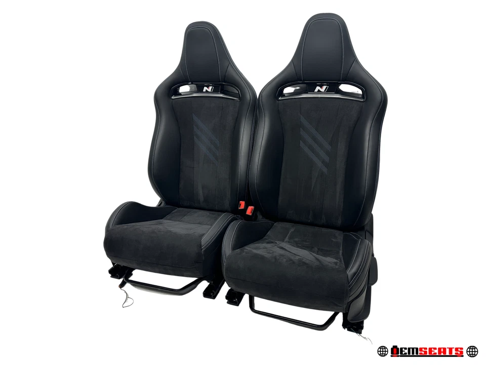 Hyundai Elantra N 2021-2025 asientos delanteros, cuero negro y gamuza #3014 Foto 1 de 4