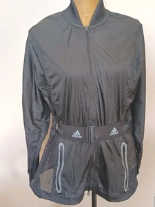 Adidas Stella McCartney leichte schwarze Nylonjacke mit Gürtel, Größe L - Bild 1 von 11