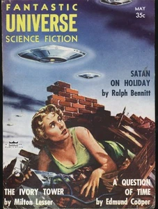 FANTASTIC UNIVERSE SF May 1956 GREAT EMSH FLYING SAUCER ATTACK COVER Fine - Picture 1 of 3